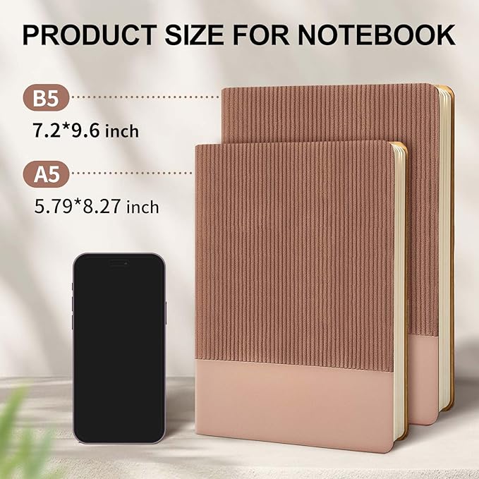 Lined Journal Notebook for Work College Ruled Note Book 5.79"x8.27"A5 Daily Journaling 216 Pages for Women Men Writing Home School Supplies Business