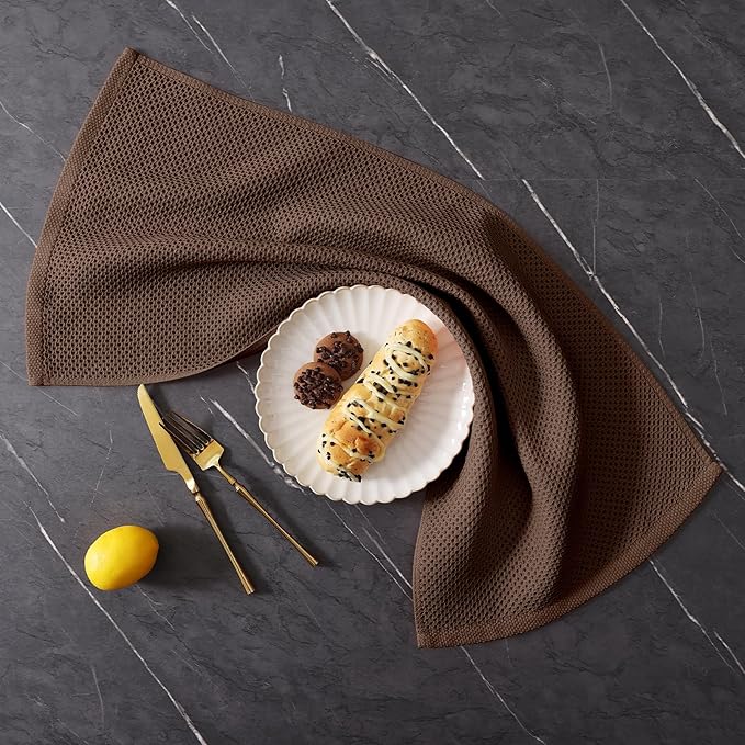 Homaxy 100% Cotton Kitchen Towels and Dishcloths Set, 12 x 12 Inches and 13 x 28 Inches, Set of 10 Bulk Kitchen Towels Set, Ultra Soft Absorbent Dish Cloths for Washing Dishes, Coffee