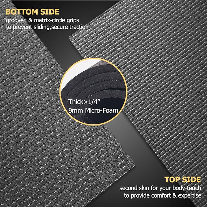 GXMMAT Large Yoga Mat 6'x4'/6'x6'/7'x5'(7mm/9mm), Extra Thick Workout Mats for Home Gym Flooring,Ultra Comfortable Non-Slip Quick Resilient Barefoot Wide Exercise Mat for Pilates,Stretching,Meditation