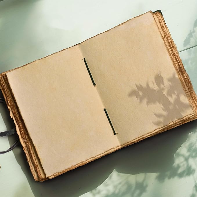LEATHER VILLAGE Tree of Life Journal - 10 X 7 inches - Brown - 200 Antique Deckle Edge Handmade Paper – Book of Shadows - Vintage Leather Bound Journal for Women & Men