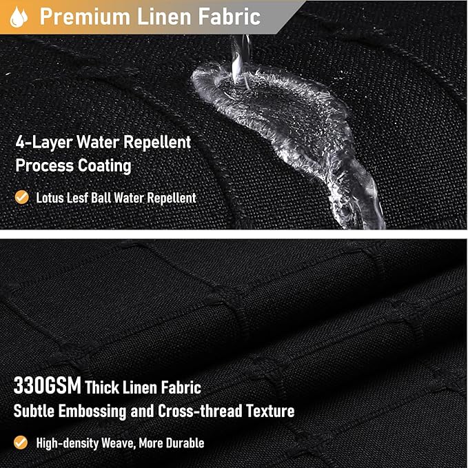 BTTN Extra Long Shower Curtain - 72x96 Inch Long Boho Chic Linen Fabric Heavy Duty Shower Curtain Set with Hooks, Tall Bohemian Farmhouse Luxury Tassel Cloth Shower Curtains for Bathroom - Black