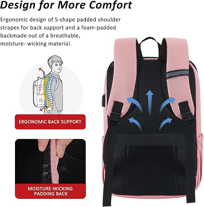 MAXTOP Travel Laptop Backpack with USB Charging Port Anti-Theft[Water Resistant] College Bookbag Fits 18.4 Inch Laptop