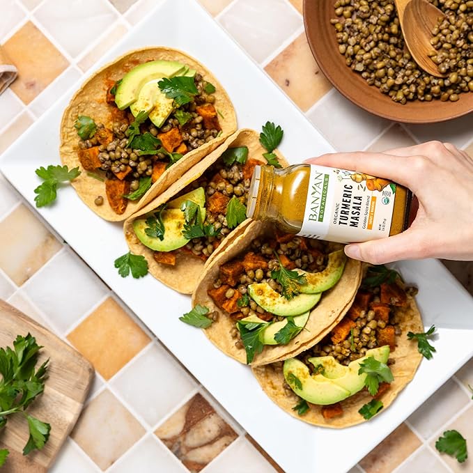 Banyan Botanicals Turmeric Masala Spice Mix – Organic Ayurvedic Spice Blend – Warming & Savory Cooking Spices with Organic Turmeric Powder – 2.6 oz – Non-GMO Sustainably Sourced Vegan