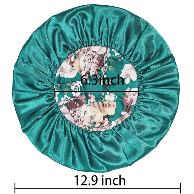 3 Pack Satin Bonnet Silk Hair Bonnet for Sleeping, Sleep Bonnets for Women Large Wide Soft Band Sleep Cap for Curly Hair Braids