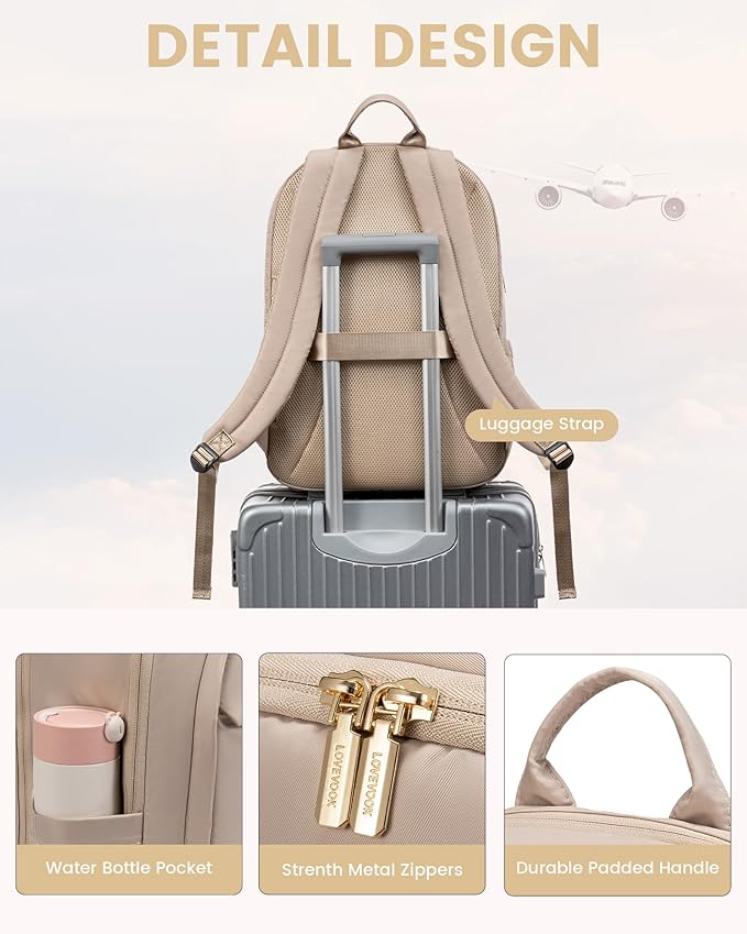 LOVEVOOK Laptop Backpack for Women, 18 Inch Business Backpack Purse, Large Capacity Casual Daypack, 17.3 Inch Work Computer Backpack, Travel Backpack for College