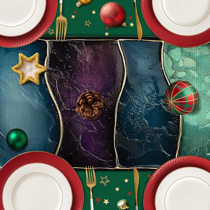 Purple Marblre Burlap Table Runner Seasonal Spring Fall Kitchen Dining Linen Table Decoration for Indoor Outdoor Home Party Dinner 13x72 Inch