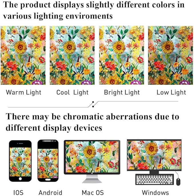 Bohemian Bathroom Curtain Colorful Boho Floral Print Beautiful Bright Polyester Fabric Cloth Shower Curtain for Bathroom Decoration, 72"x72"