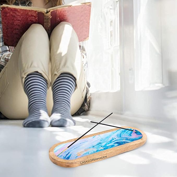 Casa Copenhagen Wooden Incense Holder & Incense Ash Catcher, Pack of 4, Modern Incense Stick Holder for Gifting & Décoration of Home,Yoga,Spa,Hotel - Spiral Galaxy