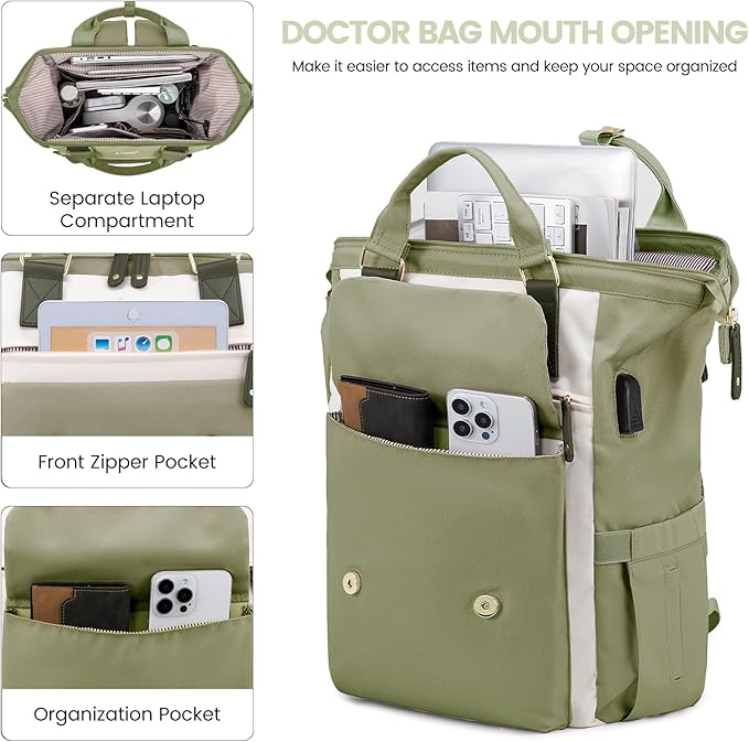 LOVEVOOK Laptop Backpack for Women Work Teacher Bag Travel Backpack, Stylish College Backpack Purse, Business Computer Laptop Bag Nurse Bags, Casual Daypack, 15.6 Inch