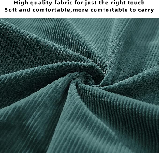 KALIDI Women Corduroy Tote Bag Zipper Casual Tote's Handbag Big Capacity Shoulder Bag with Pockets