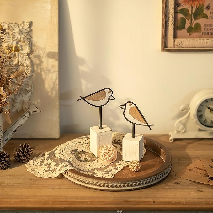 Hanobe Candle Tray Holder Decorative: Round Coffee Table Home Decor Centerpiece Boho Serving Trays for Living Room Kitchen