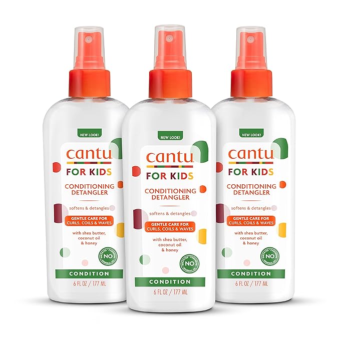 Cantu Care for Kids Paraben & Sulfate-free Conditioning Detangler with Shea Butter, 6 fl oz (Pack of 3)