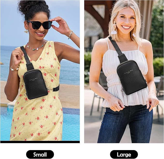 INICAT Travel Small Sling Bag Leather Crossbody Bags for Women Fanny Packs Cross Body Bag for Woman Cross Body Purses