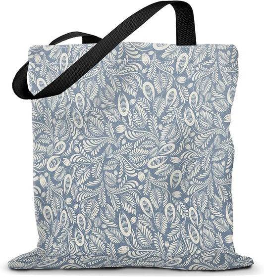 Canvas Tote Bag for Women，Cute Heavy-Duty Shoulder Bag with Zipper Pocket -Travel Tote for Grocery, Gym,Shopping