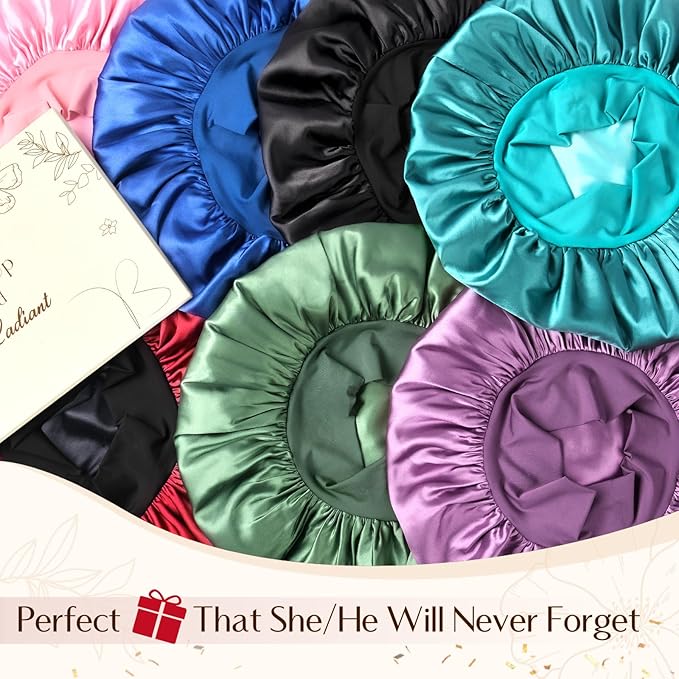 YANIBEST Silk Bonnet for Men Women Hair Bonnet for Sleeping Double Layer Satin Bonnet for Natural Curly Hair Unisex Sleep Cap