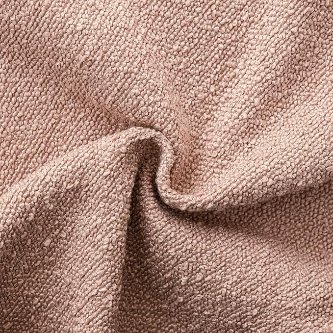 Foindtower Set of 2, Decorative Textured Boucle Throw Pillow Covers Accent Solid Pillow Cases Neutral Soft Cozy Couch Cushion Case for Chair Sofa Bedroom Living Room Home Decor 16 x 16 Inch Light Pink