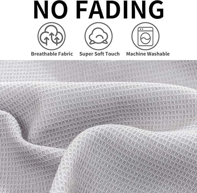 QUILTINA Dish Towels Set,100% Cotton Waffle Weave Kitchen Towels 6 Pack,14 x 14 Inches Dish Towels for Kitchen,Super Absorbent for Drying and Cleaning (Khaki,Light Gray, Dark Grey)