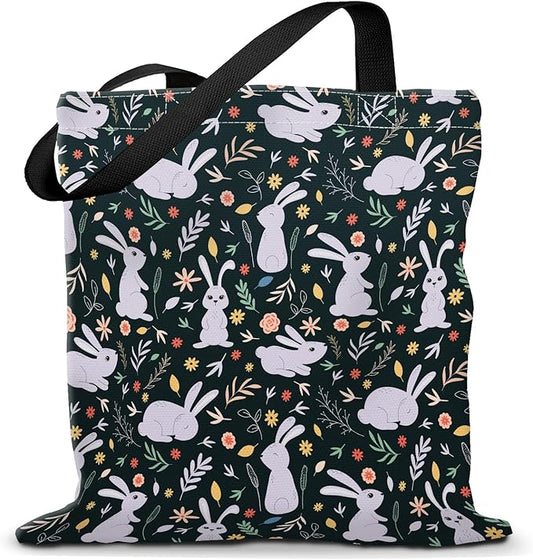 Canvas Tote Bag for Women，Cute Heavy-Duty Shoulder Bag with Zipper Pocket -Travel Tote for Grocery, Gym,Shopping