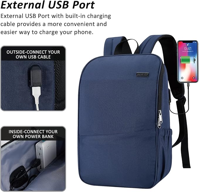 MAXTOP Laptop Backpack Bookbag Backpack with USB Charging Port Anti-Theft[Water Resistant] Work College Business Travel Computer Backpack for Men Women Fits up to 16" Notebook