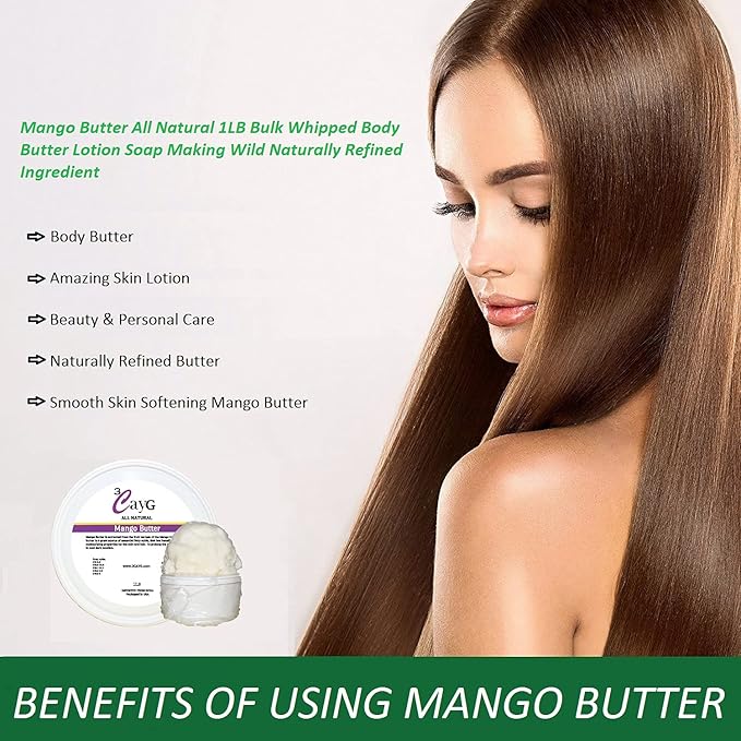 Mango Butter All Natural 1LB Body Butter Lotion- Great for Soap Making-Naturally Refined