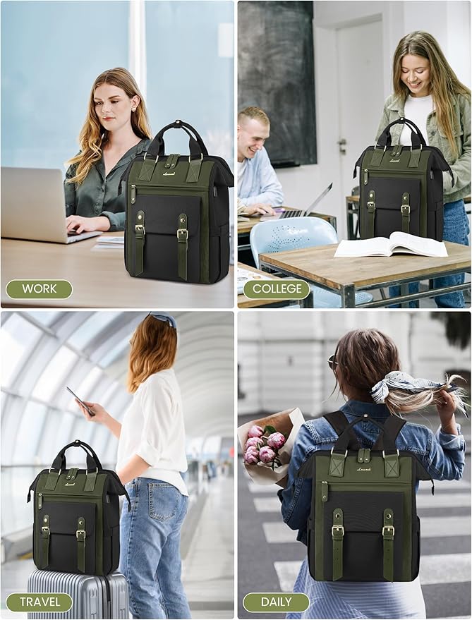 LOVEVOOK Laptop Backpack for Women Work Teacher Bag Travel Backpack, Stylish College Backpack Purse, Business Computer Laptop Bag Nurse Bags, Casual Daypack, 17 Inch