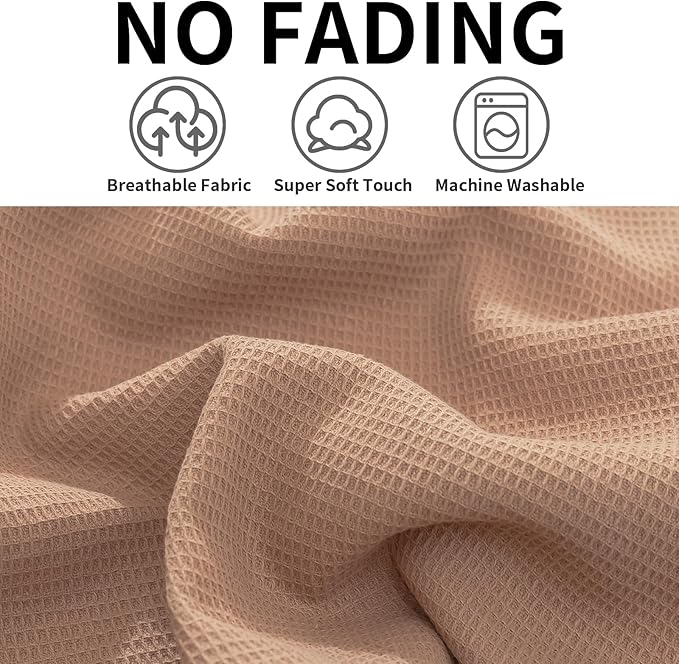 QUILTINA Dish Towels Set,100% Cotton Waffle Weave Kitchen Towels 6 Pack,17 x 25 Inches Dish Towels for Kitchen,Super Absorbent for Drying and Cleaning(Red Brown)