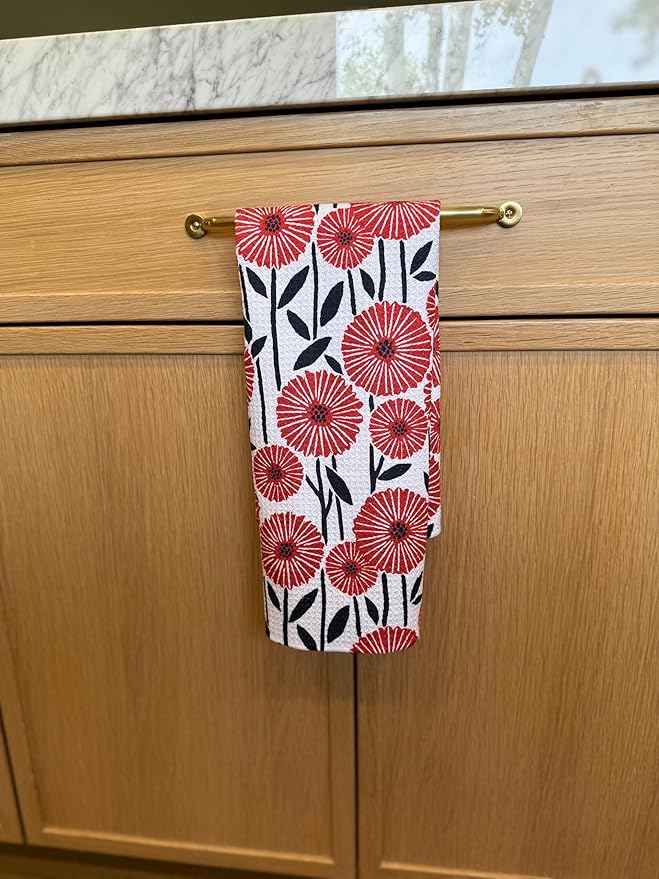 || 3 Pack|| Double Sided Dish Towels || Waffle Weave Microfiber || Tea Towels || Highly Absorbent || Hanging Loop || Dish Cloths || Modern || Designer Prints (July 4th)