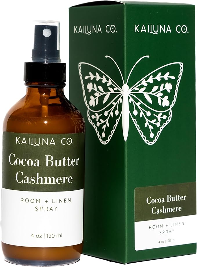 Cocoa Butter Cashmere Artisan Natural Room and Linen Spray with Pure Essential Oils, Small Batch, Made in California (4 oz)
