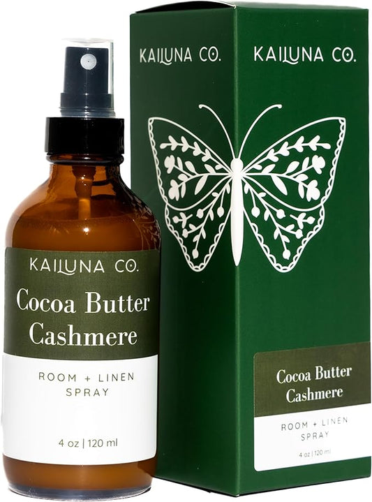 Cocoa Butter Cashmere Artisan Natural Room and Linen Spray with Pure Essential Oils, Small Batch, Made in California (4 oz)