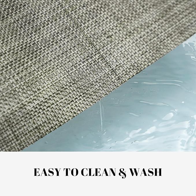 Placemats Set of 6 Vinyl/Plastic Woven Place Mats for Kitchen Table Indoor/Outdoor Washable Placemat Wipeable Dining Table Mats (Brown,6)