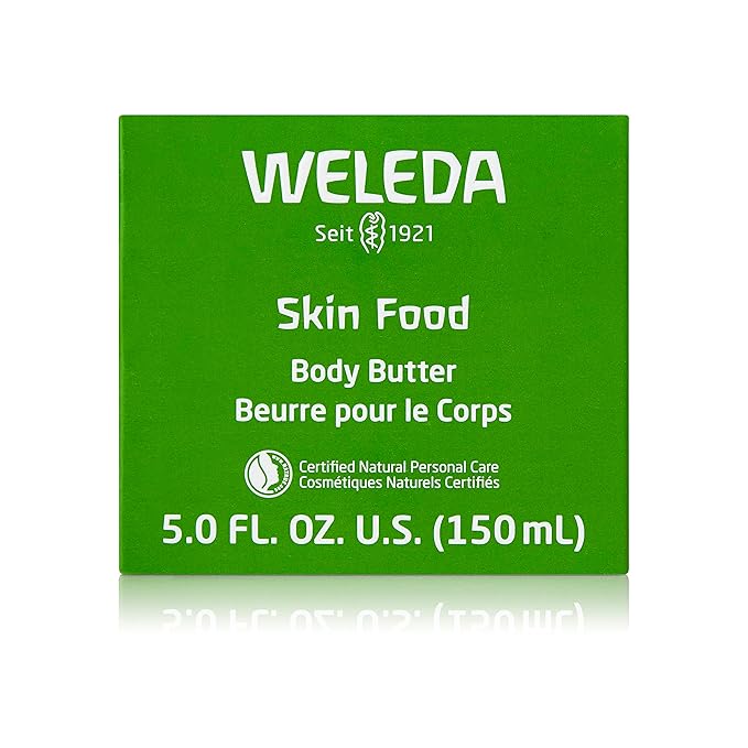 Weleda Skin Food Body Butter 5 Fluid Ounce, Sustainable Glass Jar, Plant Rich Hydrating Moisturizer with Shea and Cocoa Butter, Sweet Almond Oil and Pansy