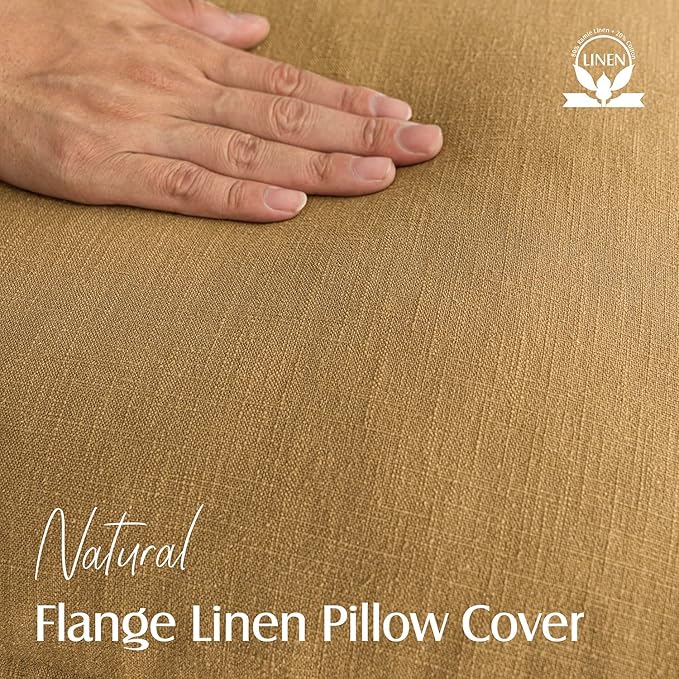 Foindtower Pack of 2, Decorative Linen Soild Throw Pillow Covers Soft Accent Cushion Case Boho Farmhouse Pillowcase for Chair Couch Sofa Bedroom Living Room Home Decor 18 x 18 Inch Honey Mustard