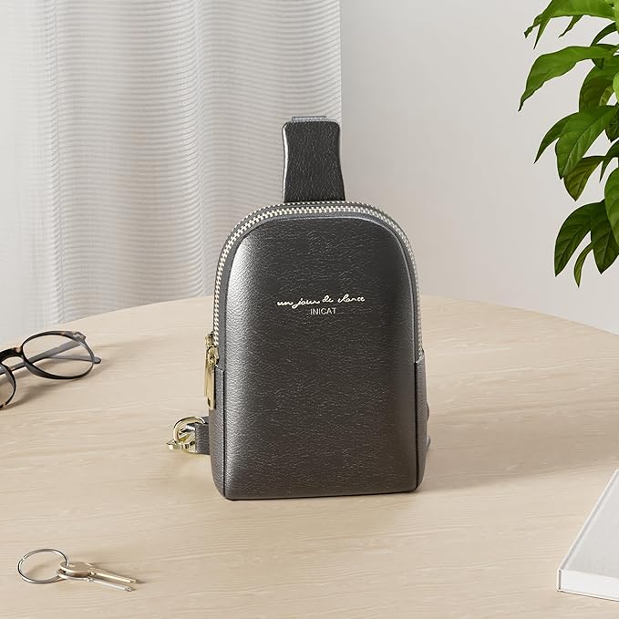 INICAT Travel Small Sling Bag Leather Crossbody Bags for Women Fanny Packs Cross Body Bag for Woman Cross Body Purses