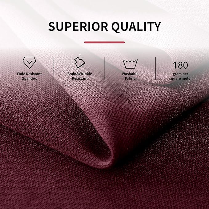 Outpain 6 Pack 72inch Burgundy Spandex Round Tablecloths, Stretchy 132inch Fitted 6FT Round Table Cloths, Wrinkle Free Table Cover with Skirt for Wedding Party Dining Banquet