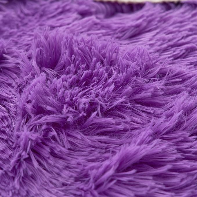 MorroMorn 5 PCS Plush Shaggy Duvet Cover Sets, Luxury Shag Fluffy Comforter Cover Fuzzy Bedding Set - Long Faux Fur Ultra Soft Cozy (Lavender, King/California King)