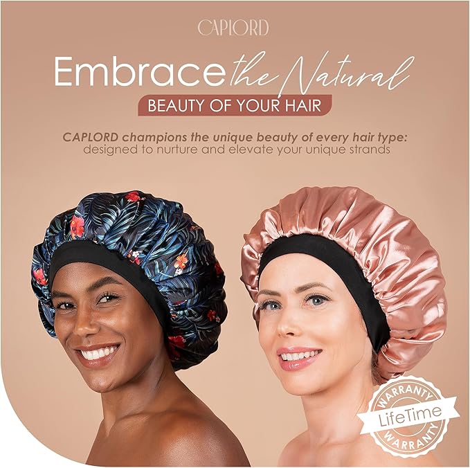 Satin Bonnet Adjustable Sleeping Silk Bonnet Black Women Men Double Layer Satin Silk Sleep Cap Hair Wrap Large Curly Hair