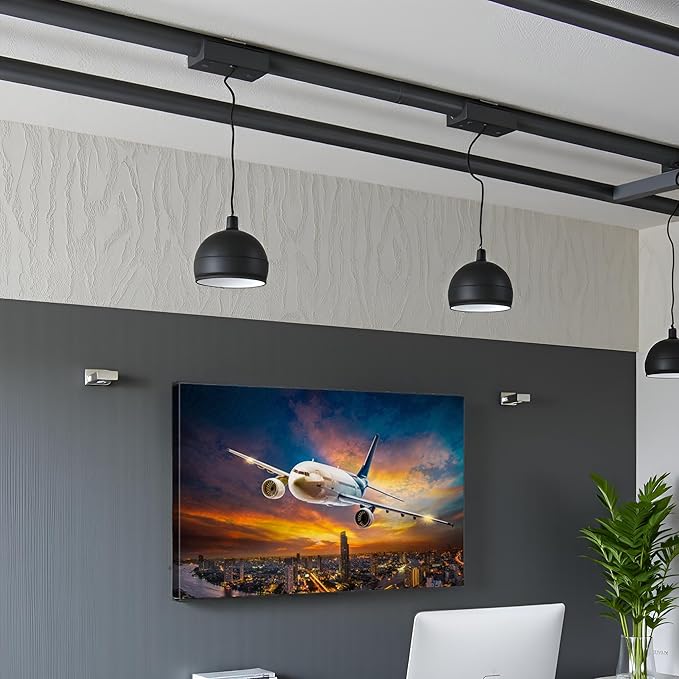 Mistyefly Airplane Canvas Wall Art with Inner Wooden Frame - Aviation Decor & Plane Themed Art for Office or Living Room - Lightweight & Easy to Hang, 12x18 Inches