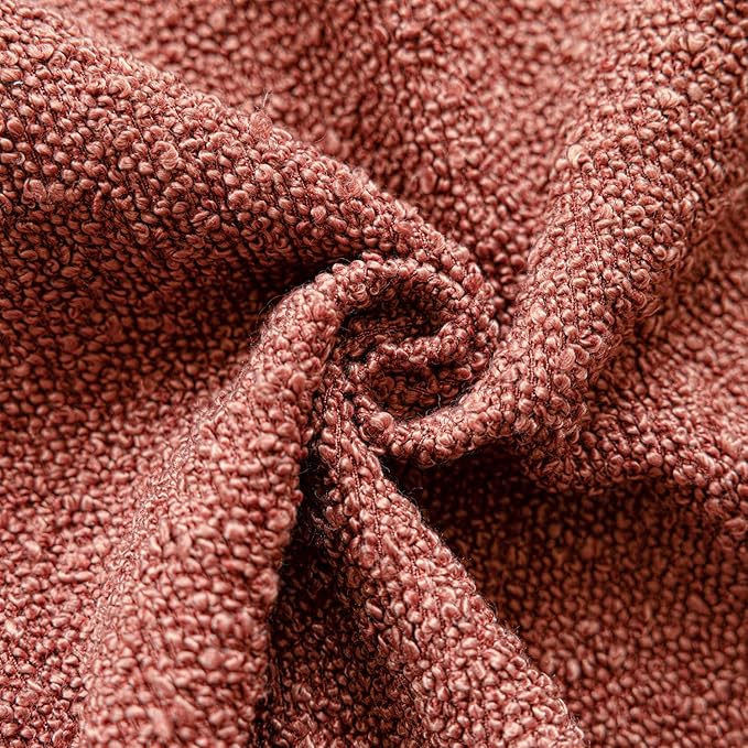 Foindtower Pack of 2 Textured Boucle Throw Pillow Covers Accent Solid Decorative Lumbar Pillow Cases Cozy Couch Cushion Case for Chair Sofa Bedroom Living Room Home Decor 12x20 Inch Orange Rust Red