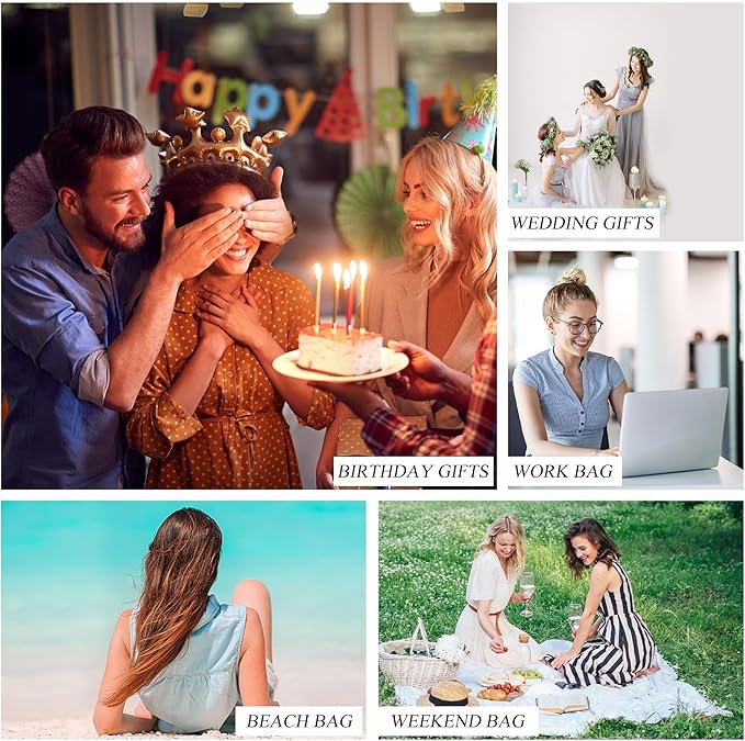 BeeGreen Embroidery Monogram Initial Tote Bag for Women Teacher Mom Friend Personalized Gift for Birthday Beach Work Wedding