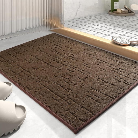 AMOAMI-Bath Mat-Super Absorbent Quick Dry Bathroom Floor Mats-Rubber Backing Washable Bath Mats for Bathroom Thin Bahtroom Rugs Fit Under Door-Bath Rug for in Fornt of Sink,Bathtub,Shower Room
