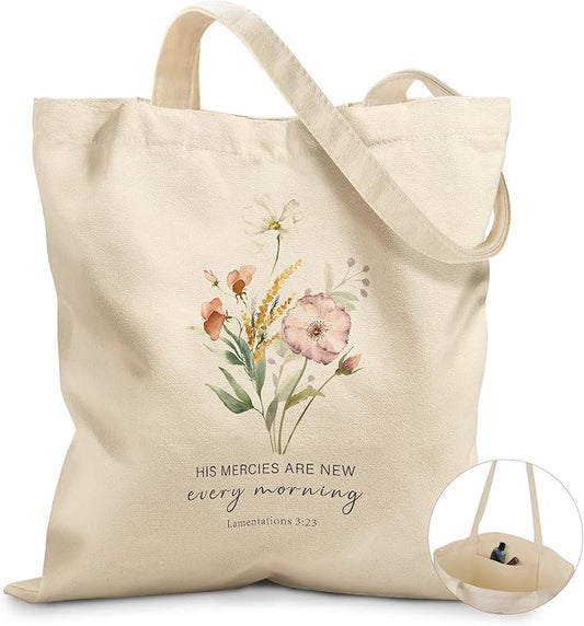 Canvas Tote Bag for Women - Aesthetic Canvas Totes with Pockets Cute Reusable Cloths Ladies Shoulder Bag