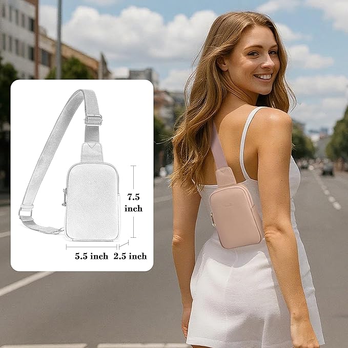 INICAT Travel Small Sling Bag Leather Crossbody Bags for Women Fanny Packs Cross Body Bag for Woman Cross Body Purses