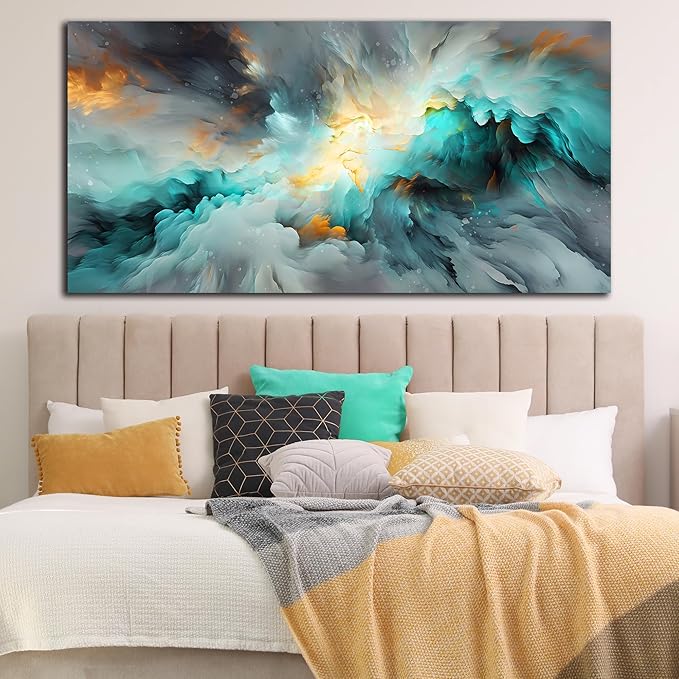 LAOTOART Modern Abstract Wall-Art - Office Artwork for Walls - Living Room Paintings for Wall Decor Large Ready to Hang Size 29" x 59"