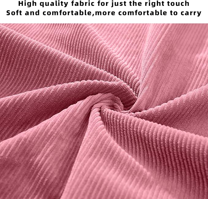 KALIDI Women Corduroy Tote Bag Zipper Casual Tote's Handbag Big Capacity Shoulder Bag with Pockets