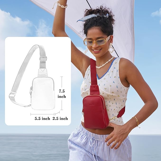 INICAT Travel Small Sling Bag Leather Crossbody Bags for Women Fanny Packs Cross Body Bag for Woman Cross Body Purses