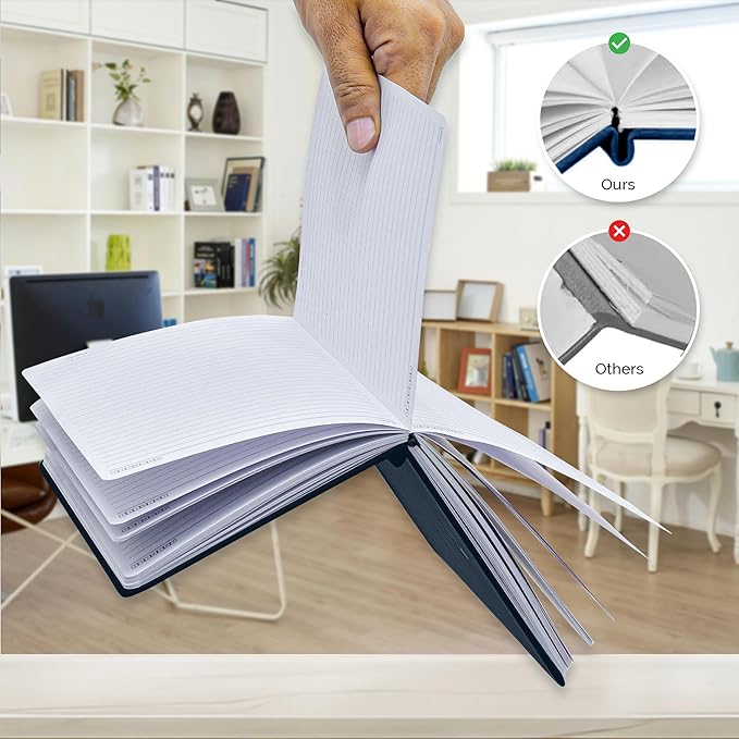 Nextnoid Lined Hardcover Notebook Journal - 120 GSM Thick Paper, Medium A5 Notebbok 160 Pages - Perfect Mens Journal For Writing, Journaling and Note-Taking (Navy Blue,Ruled)