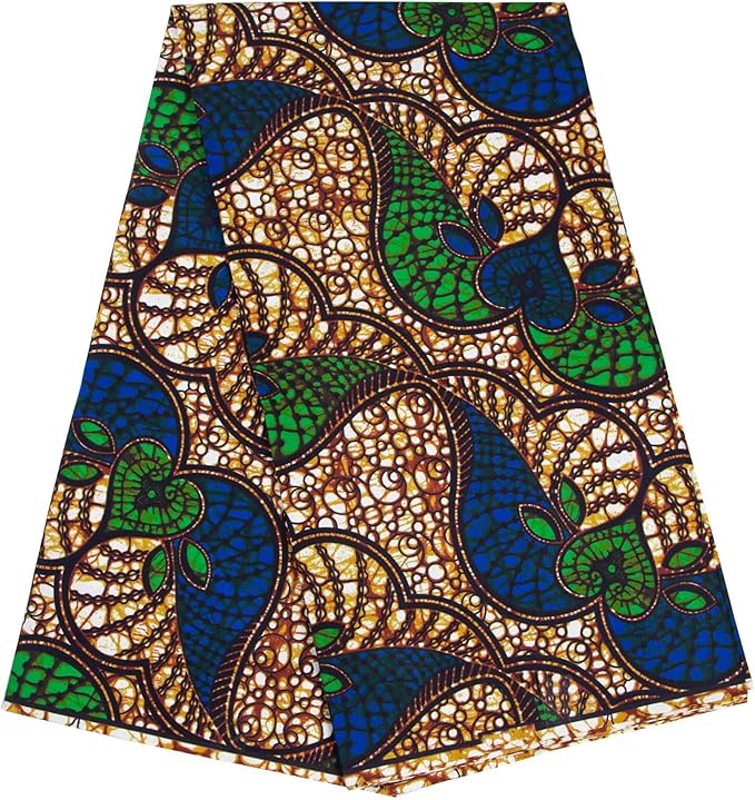 African Fabric 6 Yards Polyester Ankara Print Fabric for Sewing DIY Craft Projects Party Clothing M8
