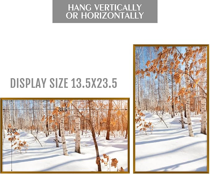 Golden State Art, 14x24 Aluminum Picture Frame, Bronze Metal Thin Poster Frames for 14 x 24 inch Photo, Acrylic Front, Wall Hook for Horizontal or Vertical Display, 3 Pack