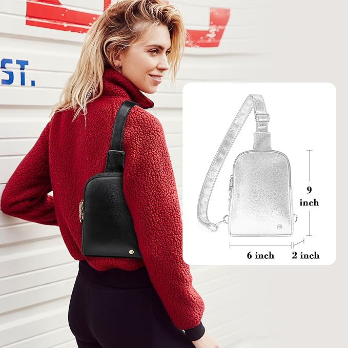 INICAT Travel Small Sling Bag Leather Crossbody Bags for Women Fanny Packs Cross Body Bag for Woman Cross Body Purses