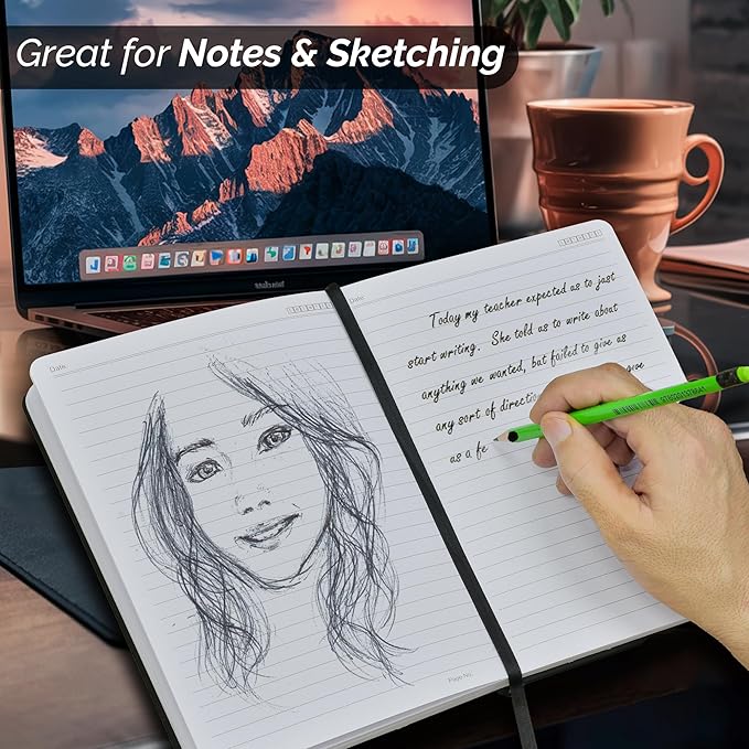 Nextnoid Lined Hardcover Notebook Journal - 120 GSM Thick Paper, Medium A5 Notebbok 160 Pages - Perfect Mens Journal For Writing, Journaling and Note-Taking (Navy Blue,Ruled)